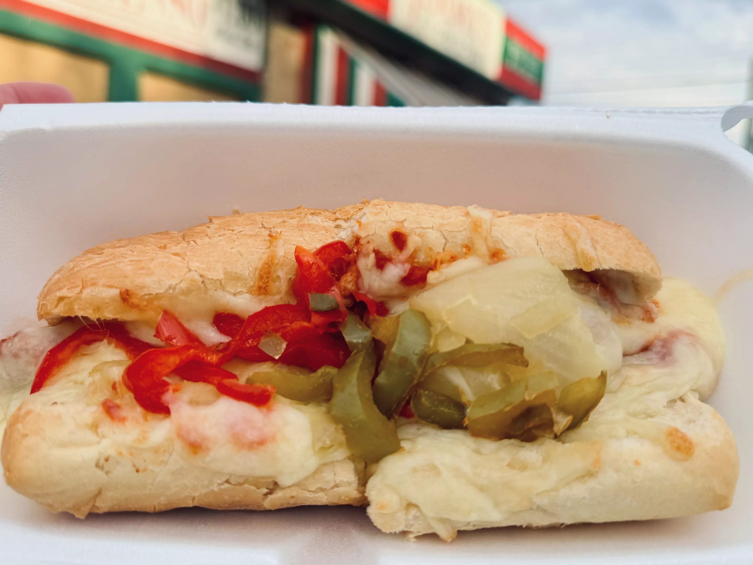 Jimmy's Italian sausage sandwich