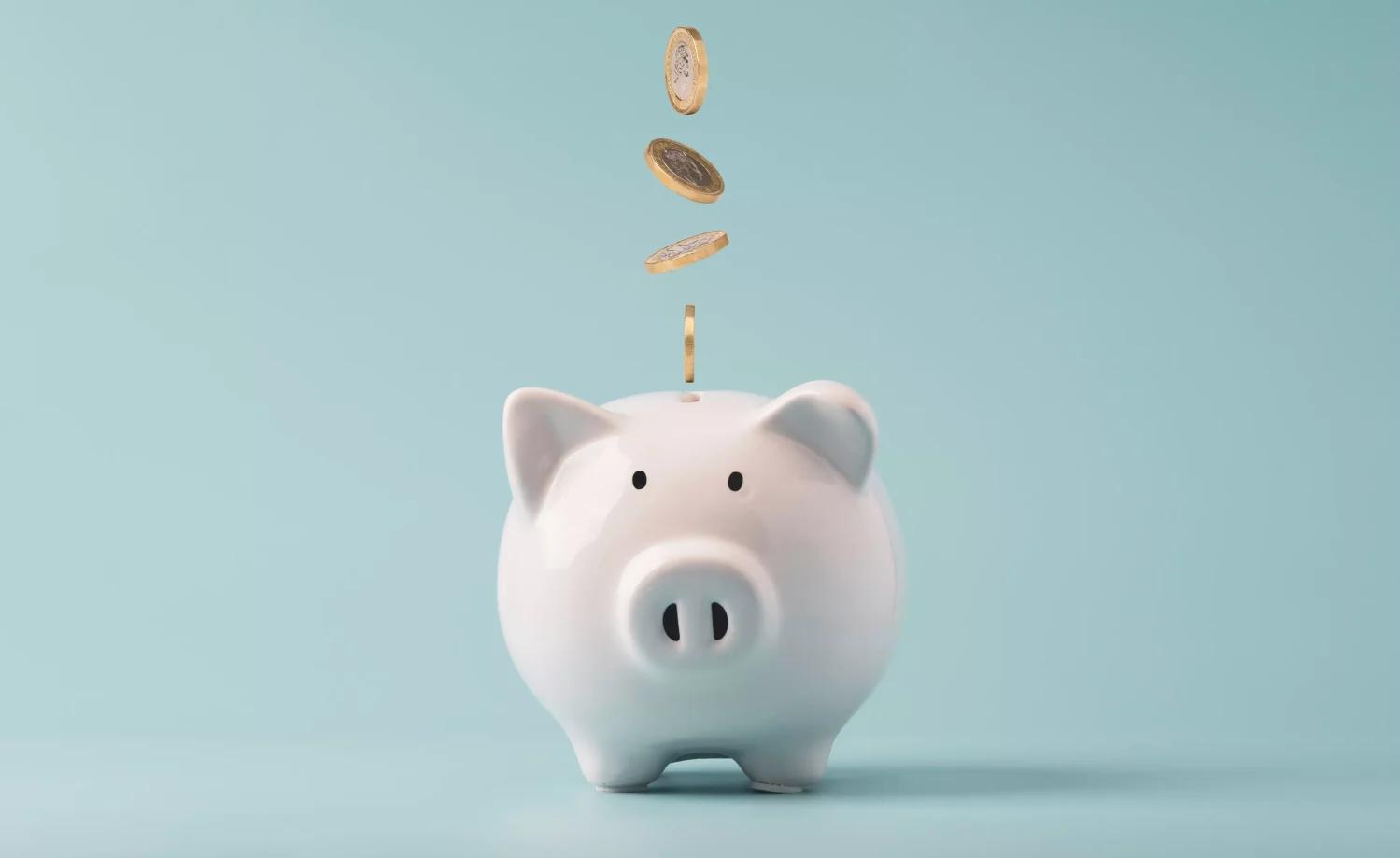 piggy bank with coins