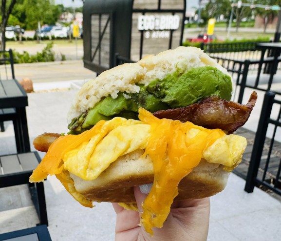 breakfast sandwich.