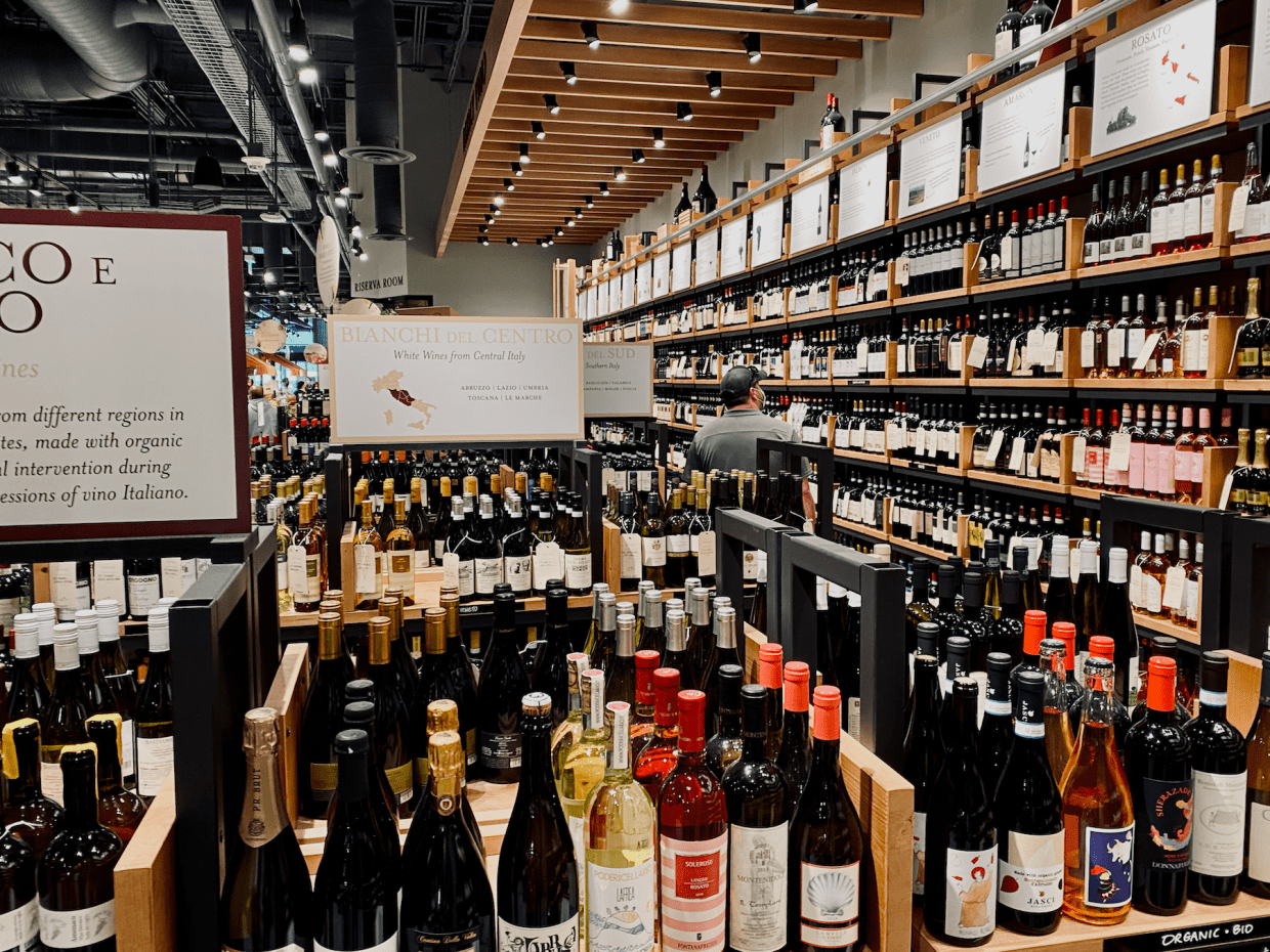 wine section at Eataly